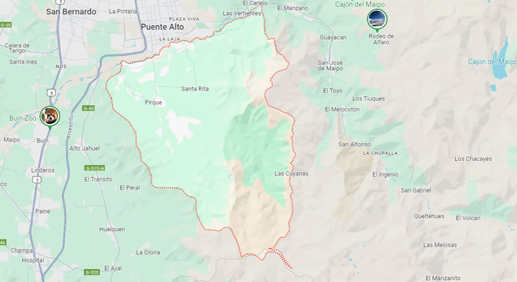 Mapa de la Comuna Cordillera