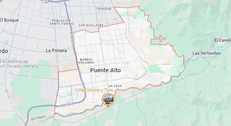 Mapa de la Comuna Puente Alto