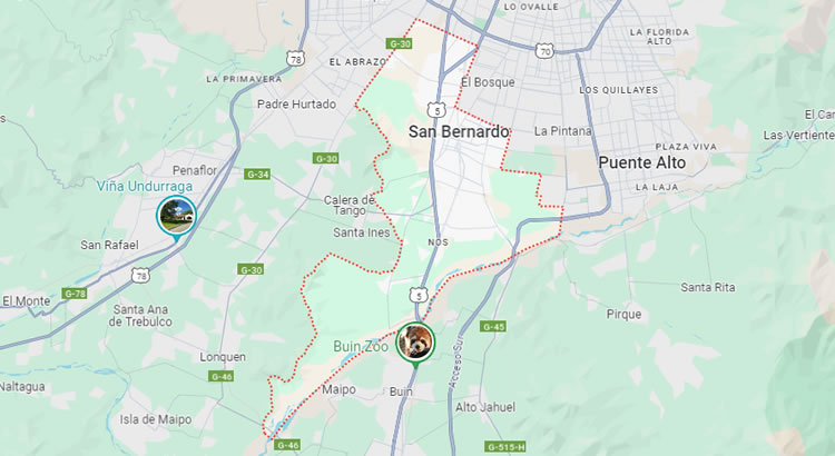 Mapa de la Comuna San Bernardo