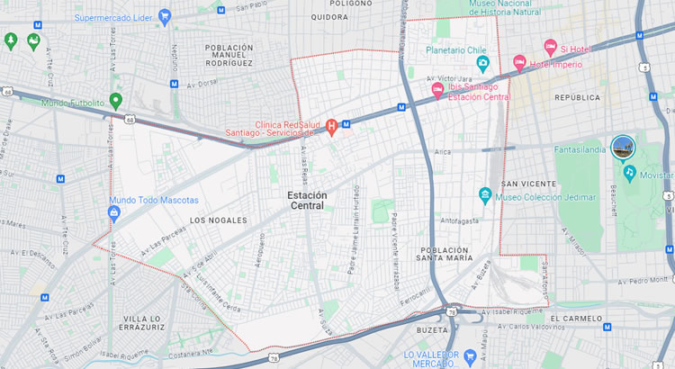 Mapa de la Comuna Estación Central