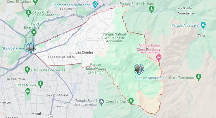 Mapa de la Comuna Las Condes