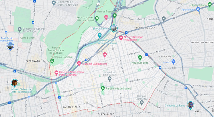 Mapa de la Comuna de Providencia