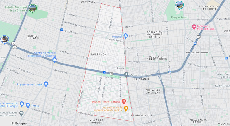 Mapa de la Comuna San Ramón