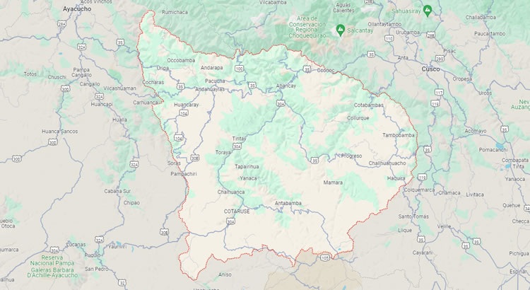 Mapa del Departamento de Apurímac