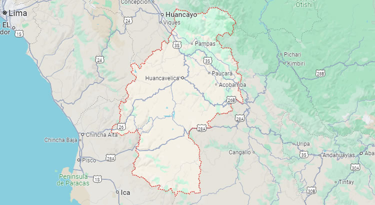 Mapa del Departamento de Huancavelica