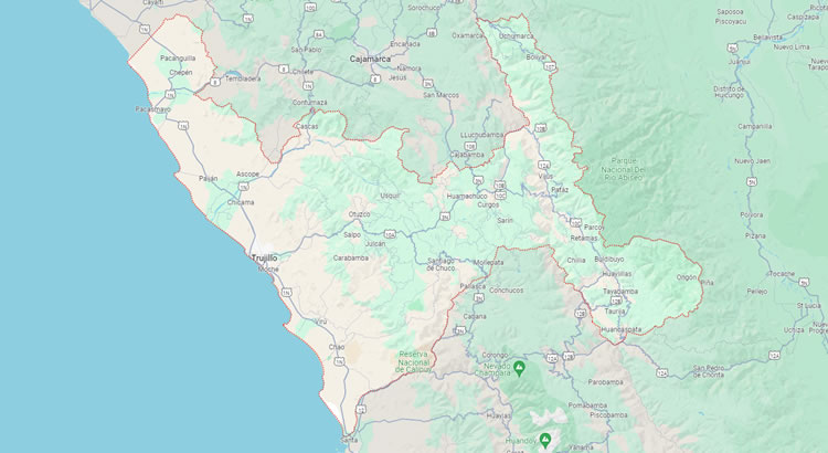 Mapa del Departamento de La Libertad