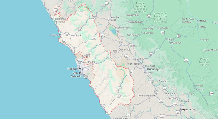 Mapa del Departamento de Lima