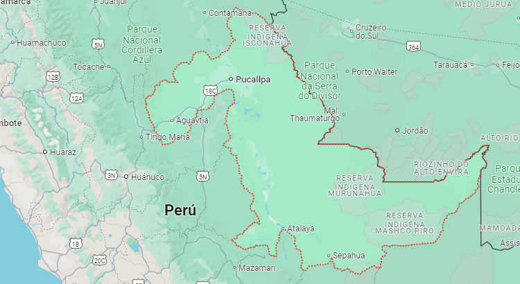 Mapa del Departamento de Ucayali