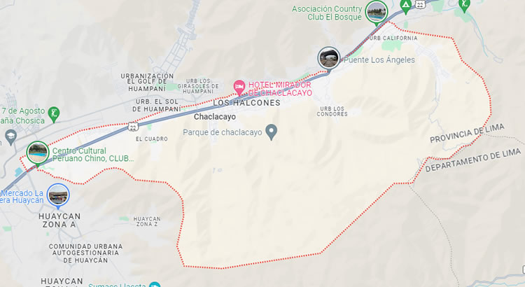 Mapa del distrito de Chaclacayo