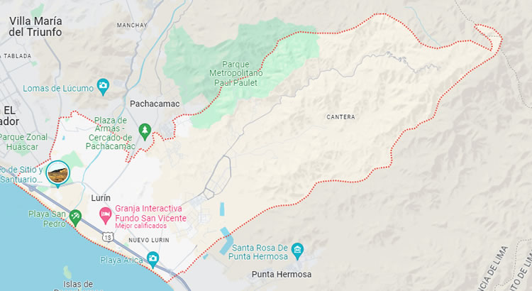 Mapa del distrito de Lurín