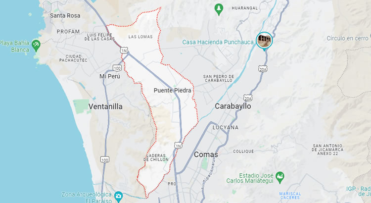 Mapa del distrito de Puente Piedra