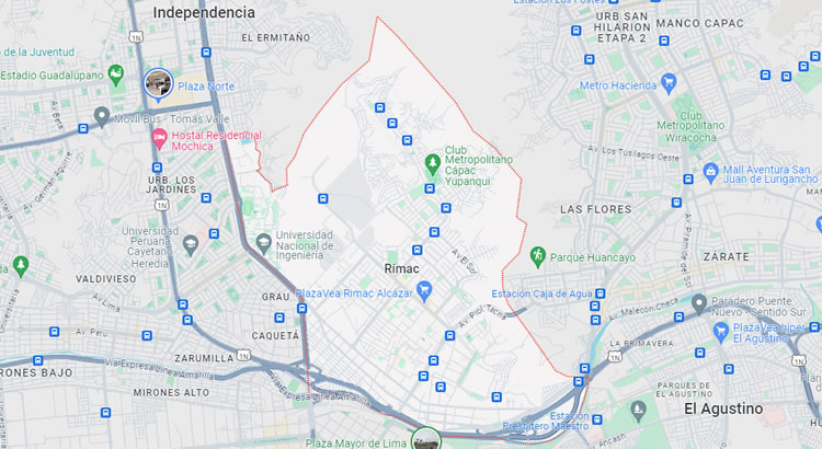 Mapa del distrito de Rímac