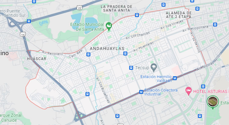 Mapa del distrito de Santa Anita