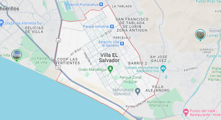 Mapa del distrito de Villa El Salvador