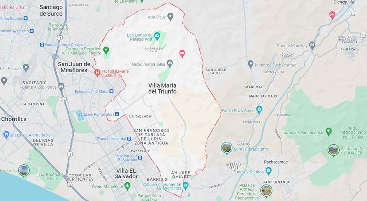 Mapa del distrito de Villa María del Triunfo