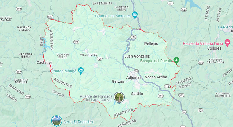 Mapa del municipio Adjuntas