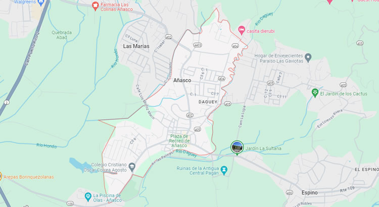 Mapa del municipio Añasco