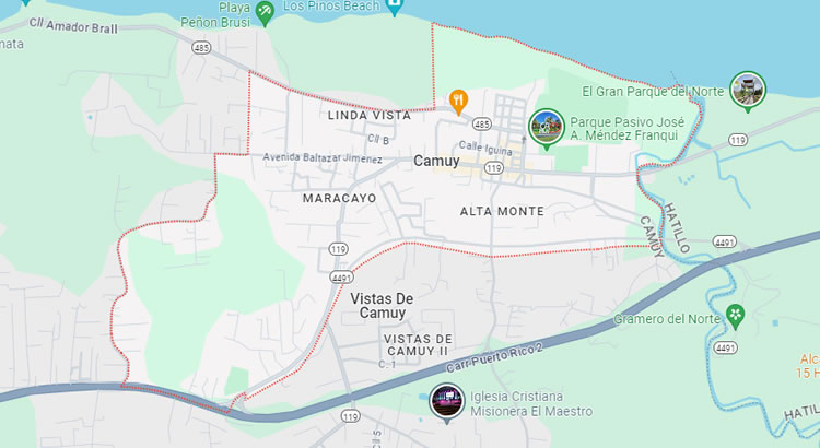 Mapa del municipio Camuy