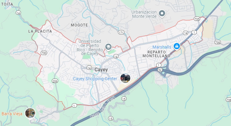 Mapa del municipio Cayey