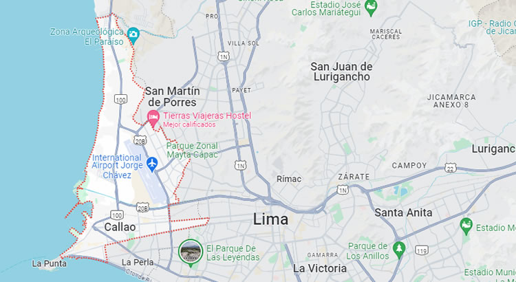 Mapa de la provincia constitucional del Callao