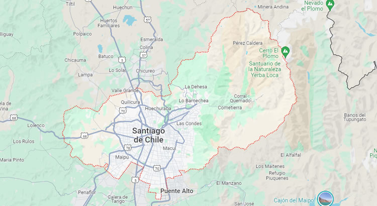 Mapa de la provincia de Santiago