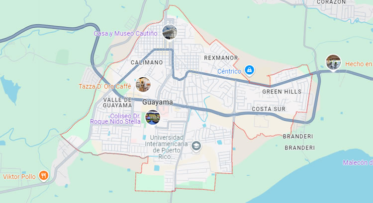 Mapa del municipio Guayama